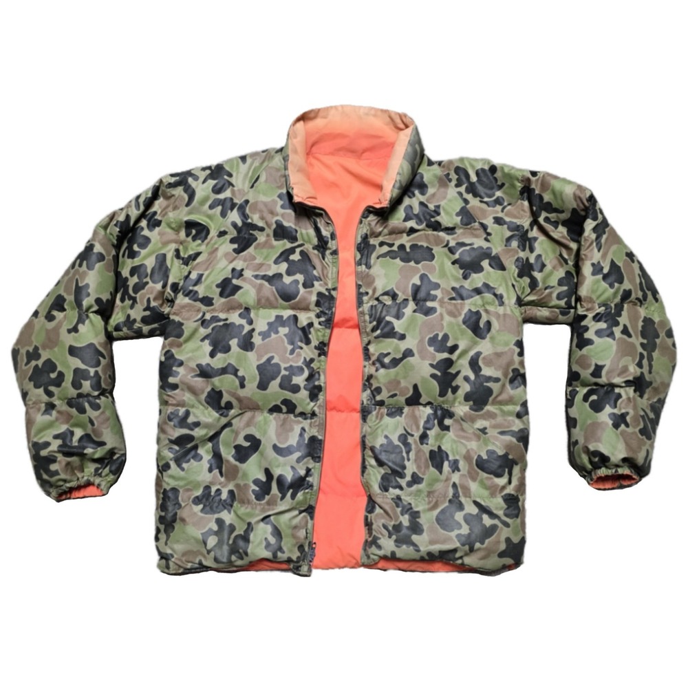 VTG 60's 10X Down‎ Puffer Reversible Frogskin Camo Camouflage Hunting Jacket L